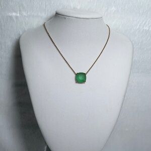 Kate Spade Cause a Stir Mini Pendant Necklace Gold Plated in Beryl Green
